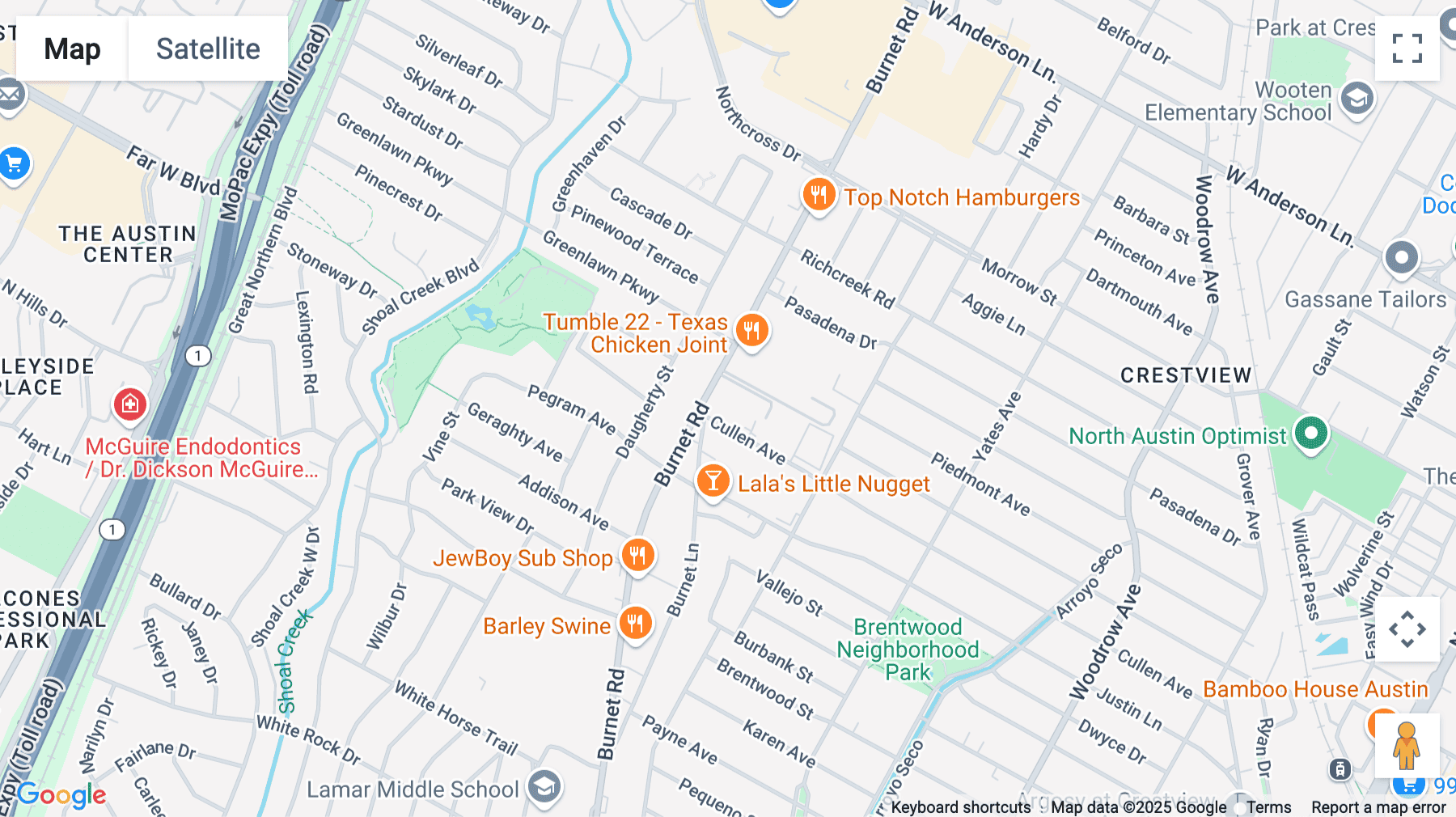 Click for interative map of 7001 Burnet Road, Austin