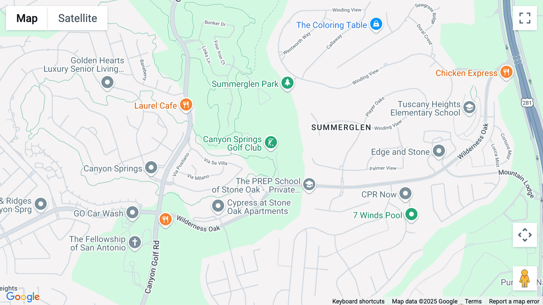 Click for interative map of 24405 Wilderness Oak, San Antonio