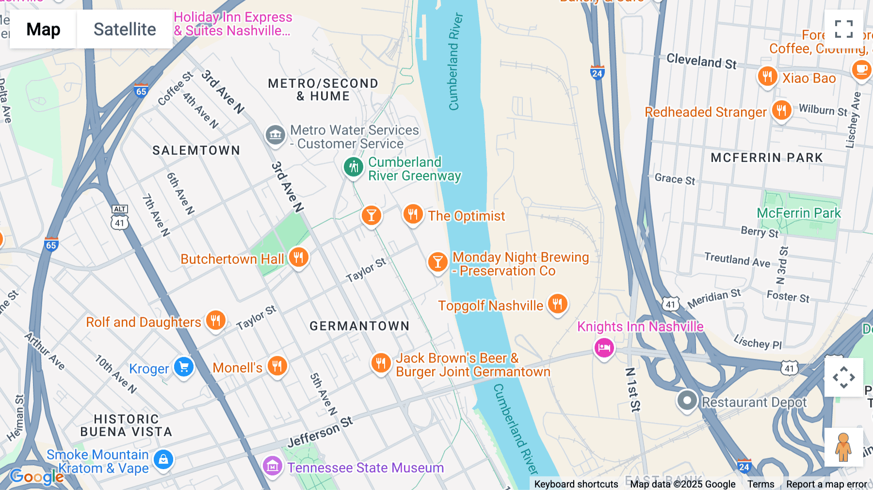 Click for interative map of 1316 Adams Street, Nashville