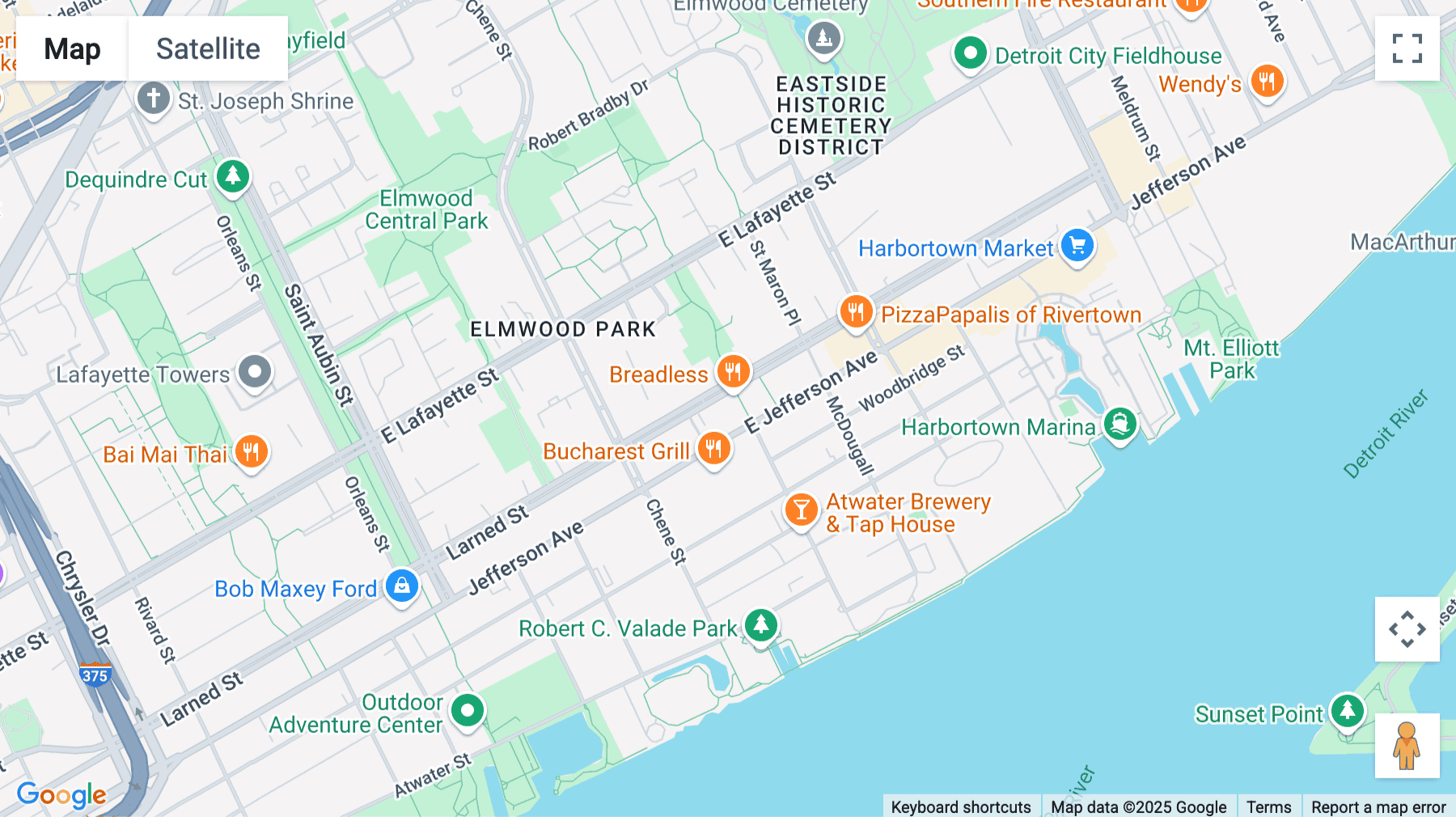 Click for interative map of 2751 E Jefferson Avenue, Detroit