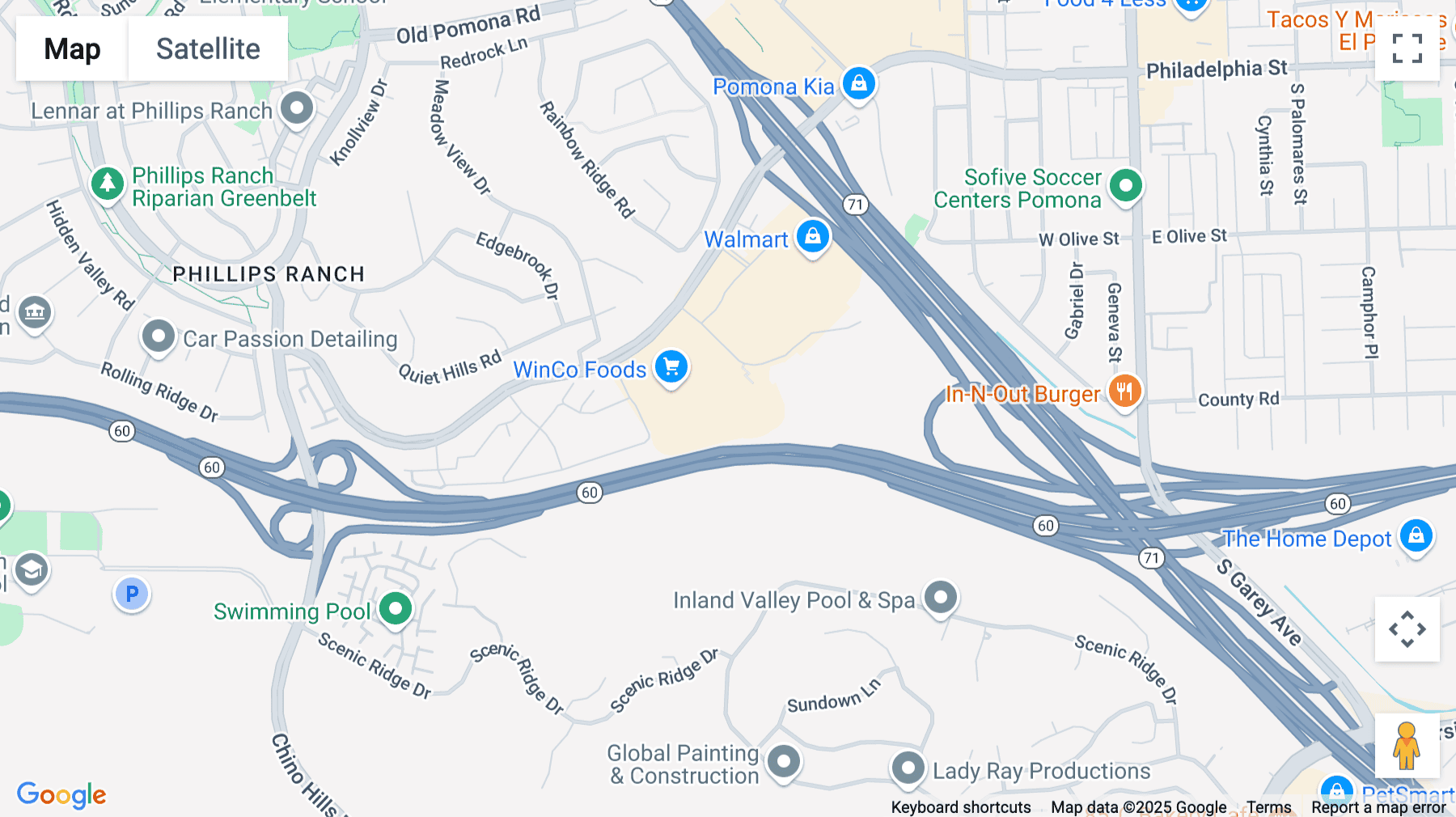 Click for interative map of 21 Rancho Camino Dr, Pomona