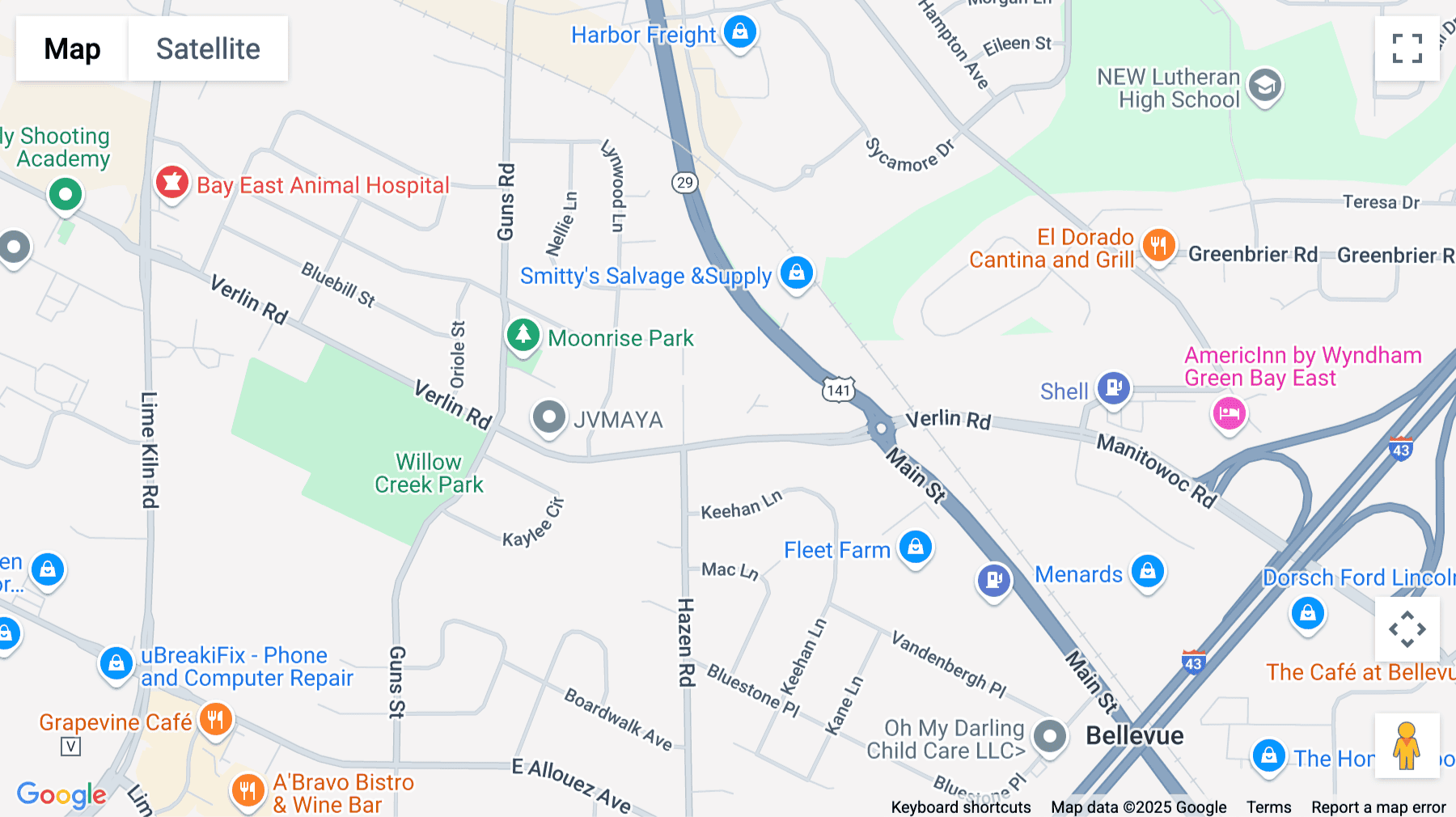 Click for interative map of 2325 Verlin Rd, Green Bay