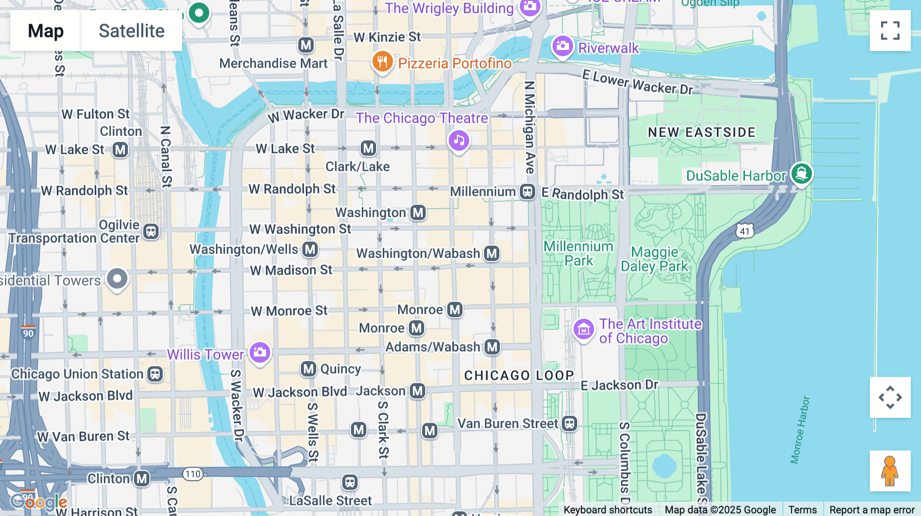 Click for interative map of 1 N State St, 15th floor, Chicago