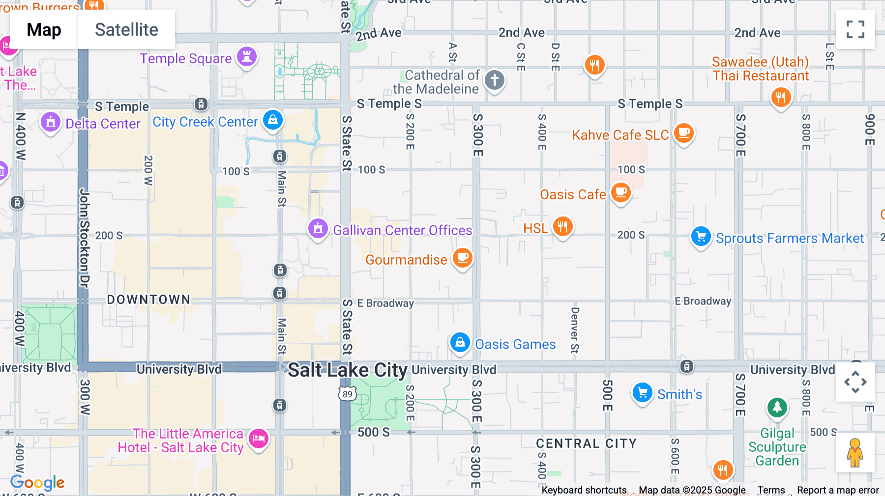 Click for interative map of 250 E 200 South, Salt Lake City