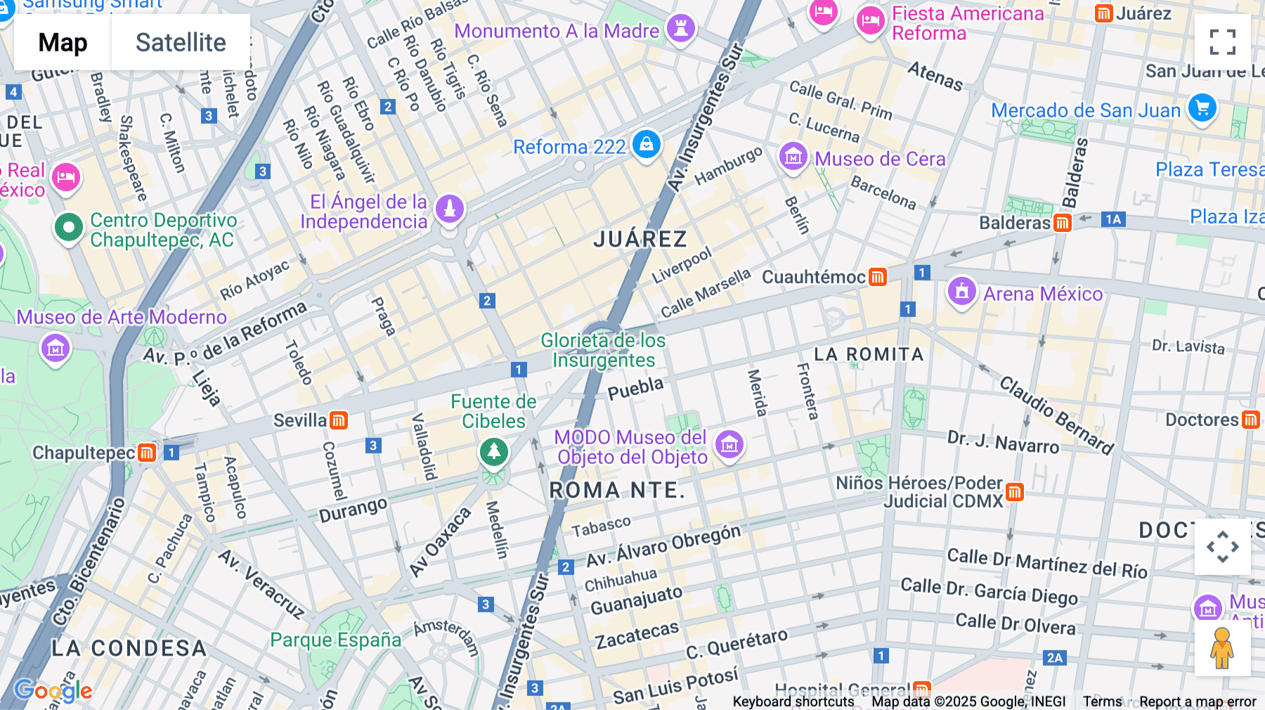Click for interative map of Avenue Insurgentes Sur 20, Roma Norte, Mexico City