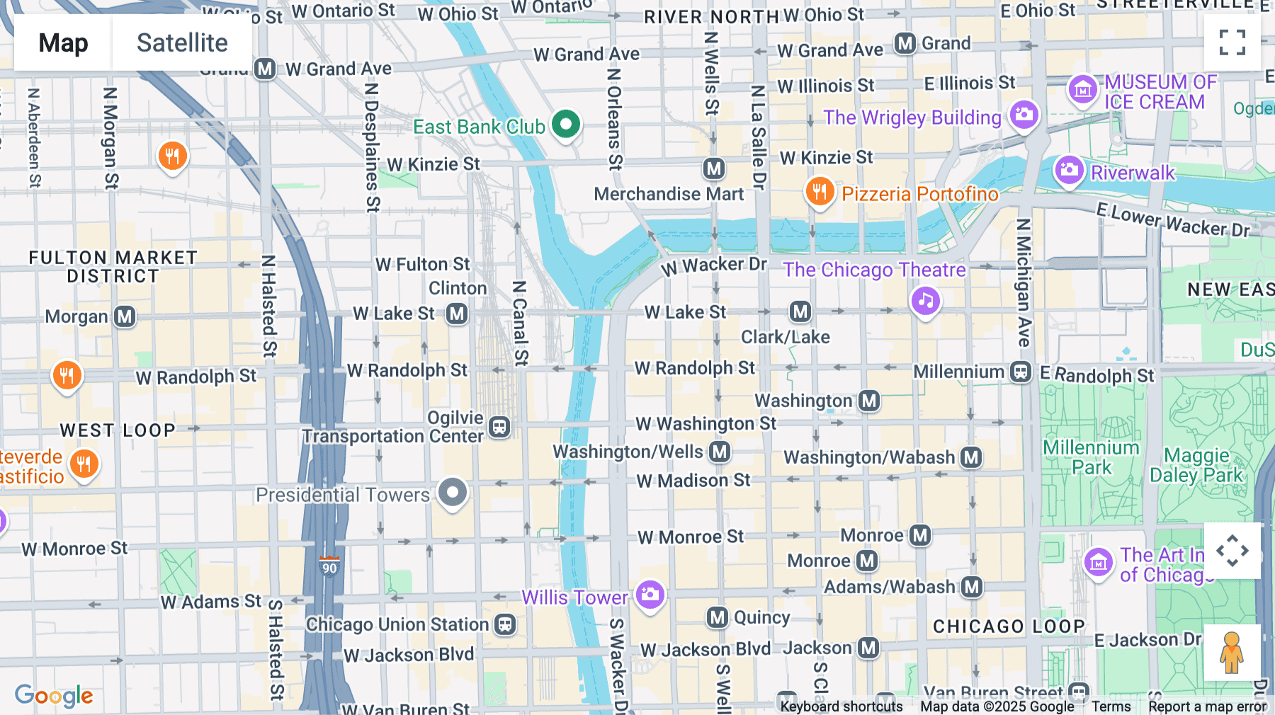 Click for interative map of 155 North Wacker Drive, Suite 4250, Chicago