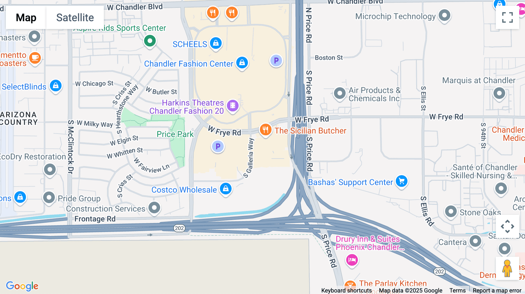 Click for interative map of 3133 West Frye Road, Suite 101, Chandler (Arizona)