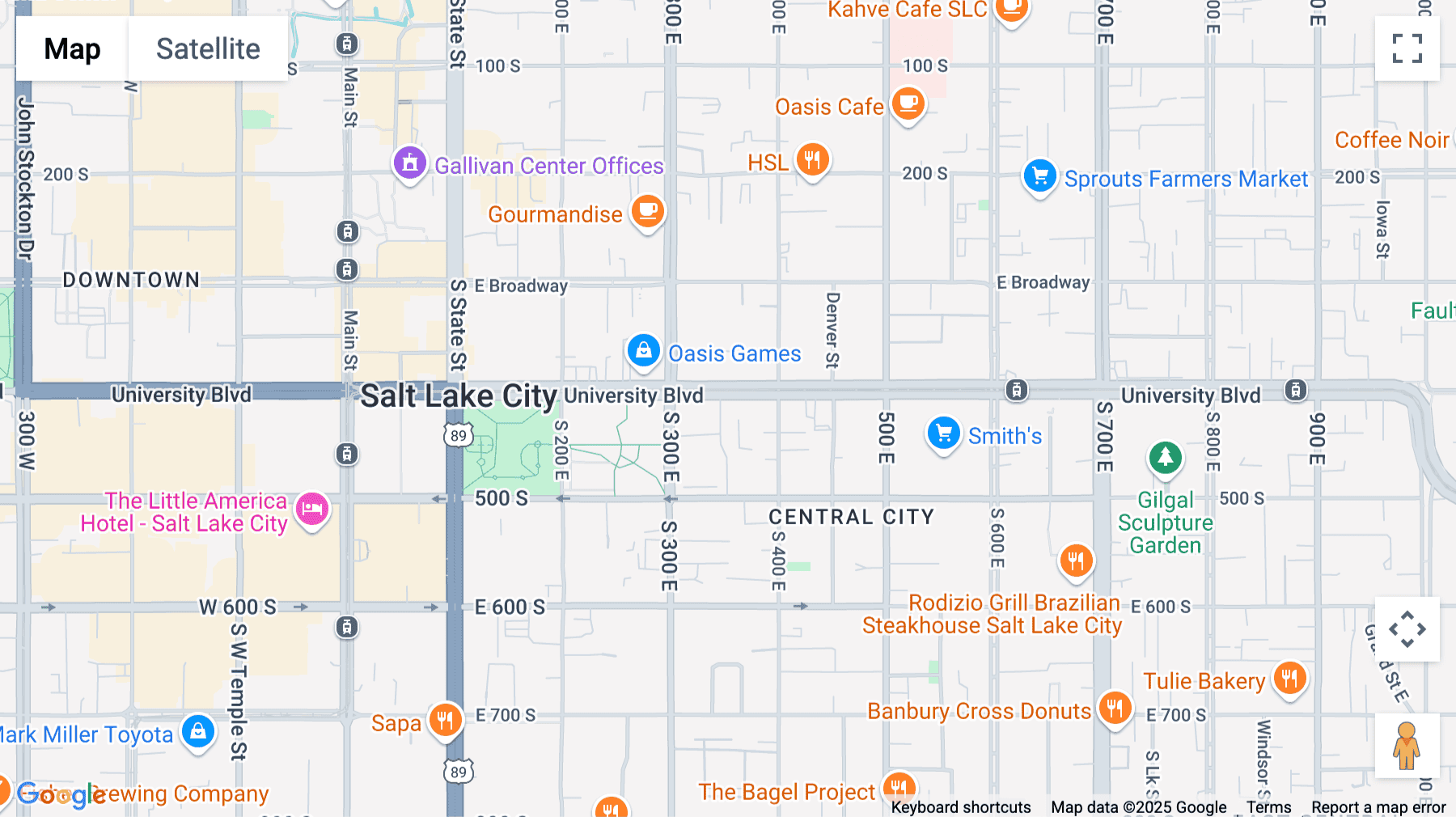 Click for interative map of 350 East 400 South, Salt Lake City