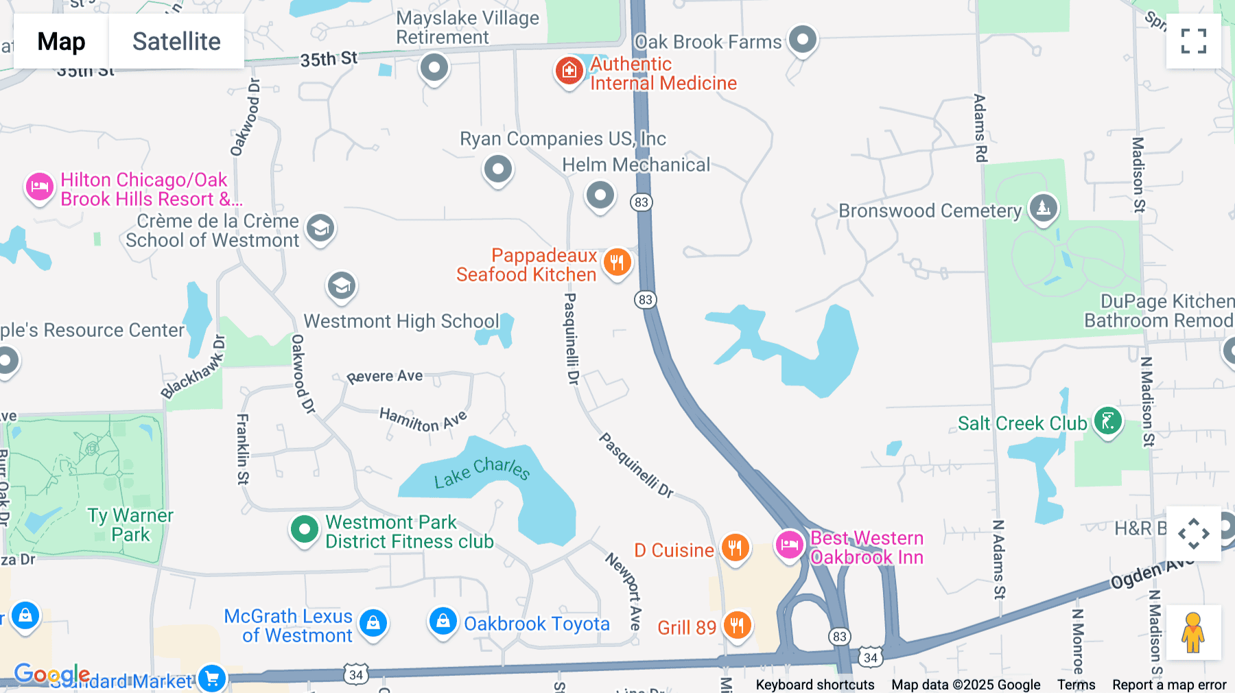 Click for interative map of 999 Oakmont Plaza Dr, 5th Floor, Chicago
