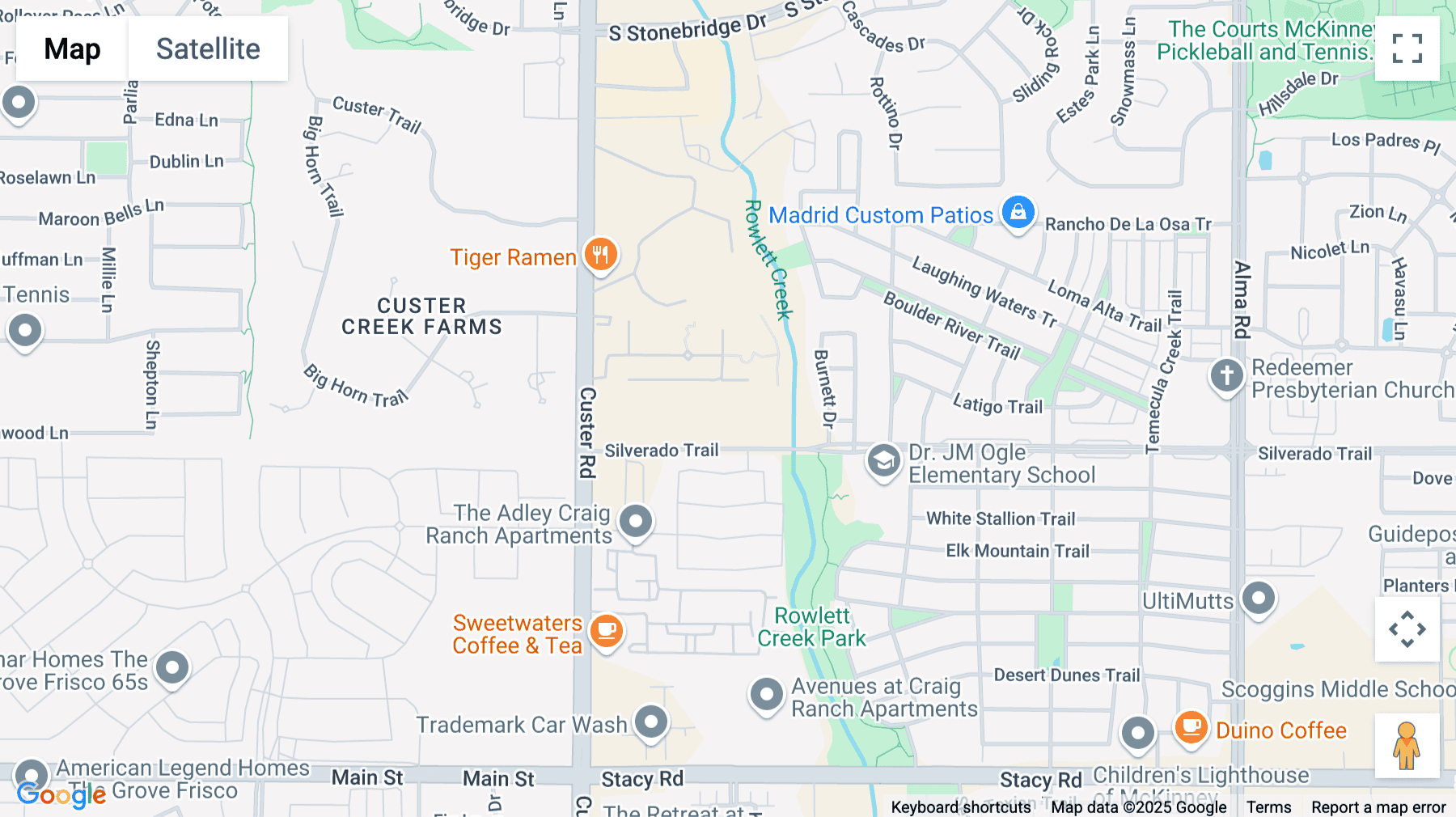 Click for interative map of 8720 Silverado Trail, McKinney
