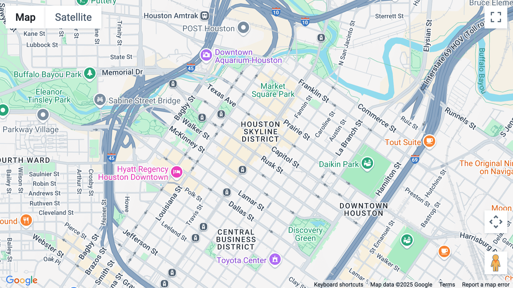 Click for interative map of 708 Main Street, Houston