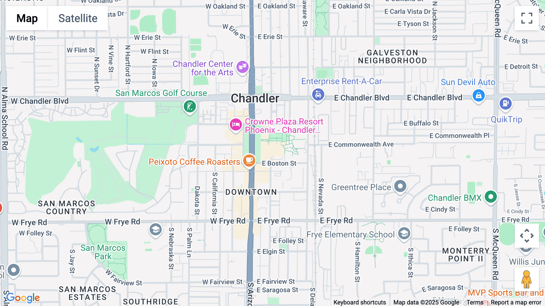 Click for interative map of 25 S Arizona Place, 5th Floor, Chandler (Arizona)