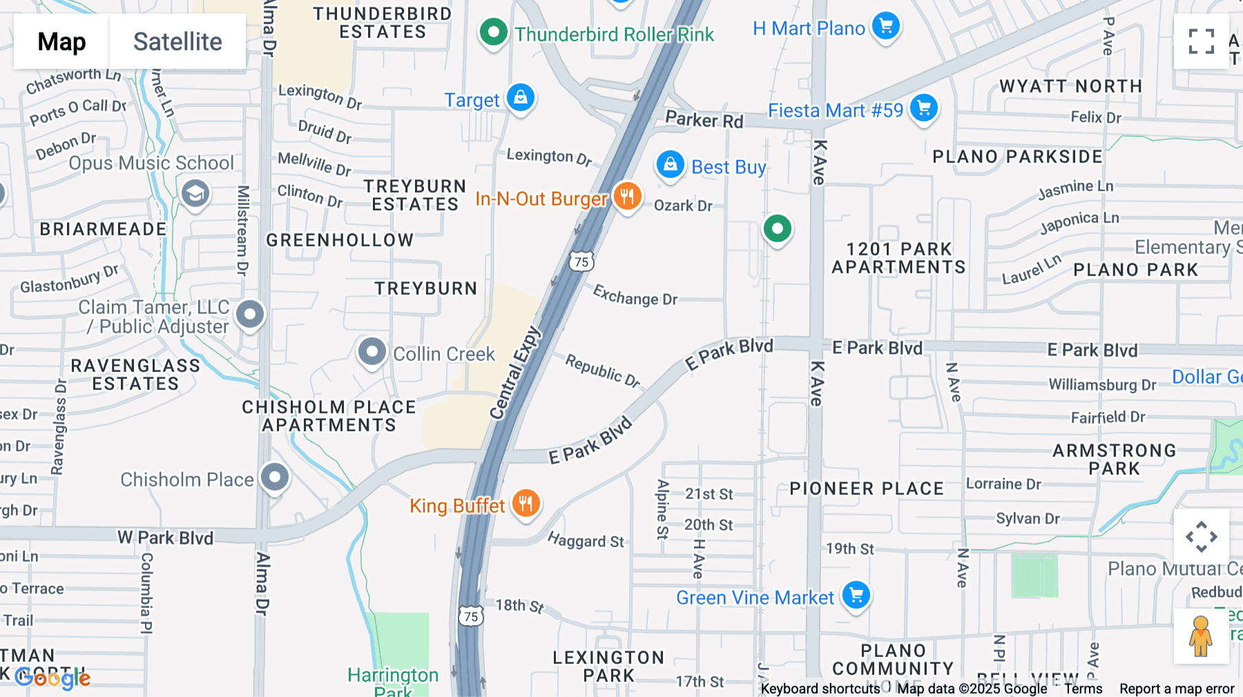 Click for interative map of 555 Republic Drive, Plano