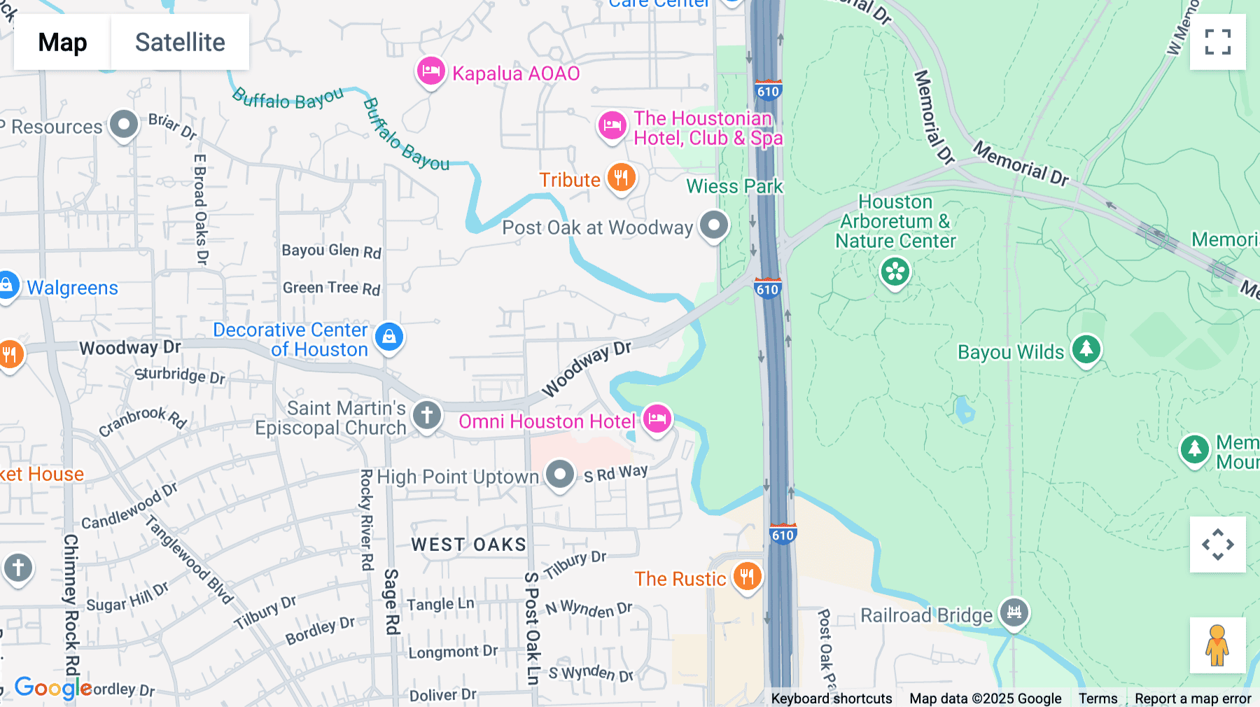 Click for interative map of 4801 Woodway Drive, Suite 300E, Houston