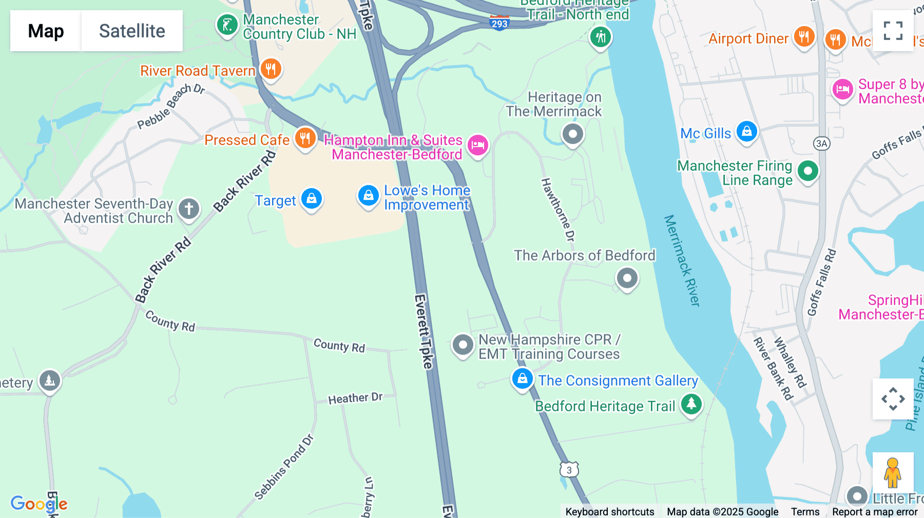 Click for interative map of 264 S River Rd, 1st Floor, Bedford (New Hampshire)