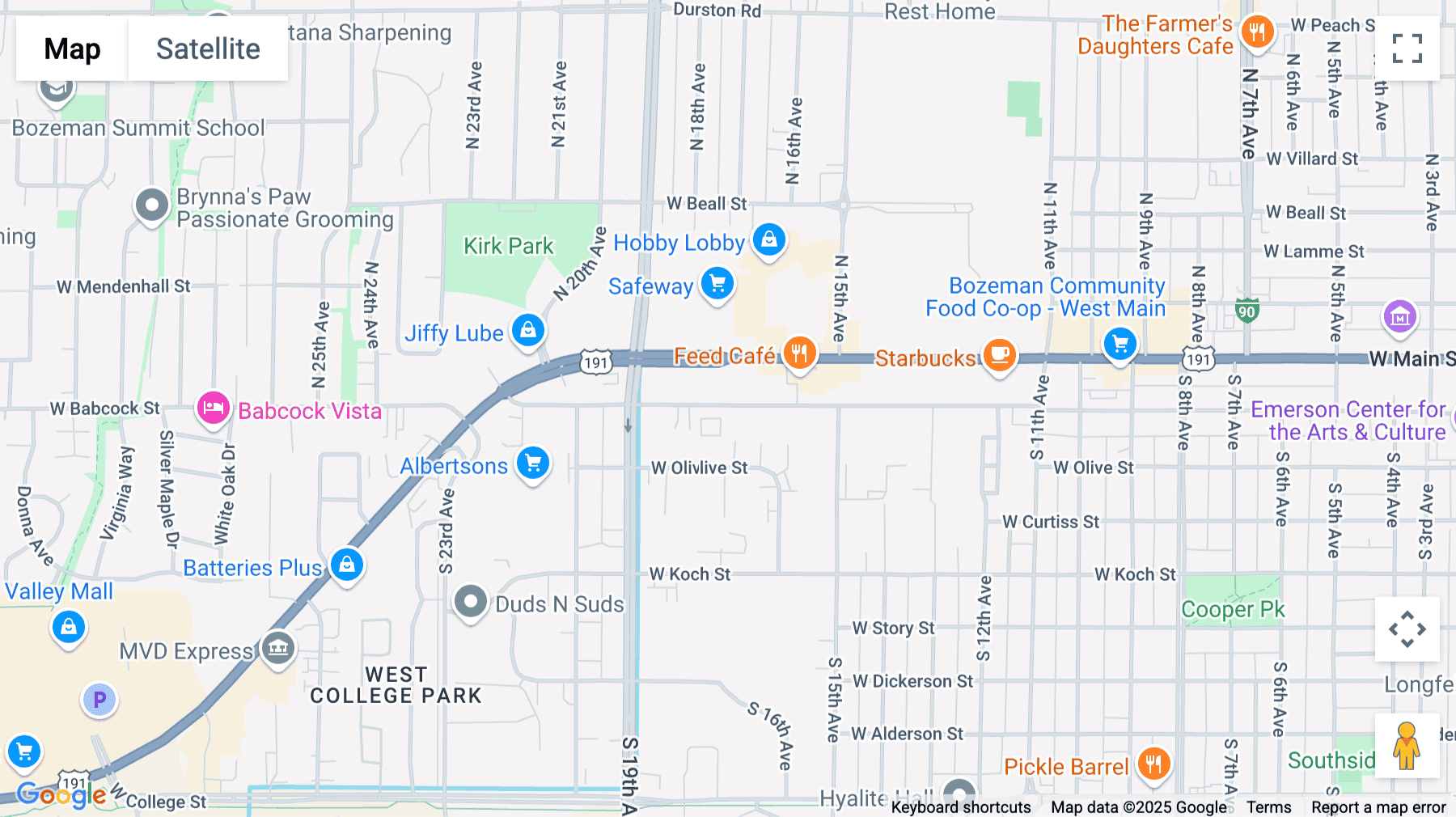 Click for interative map of 1716 W Babcock Street, Bozeman