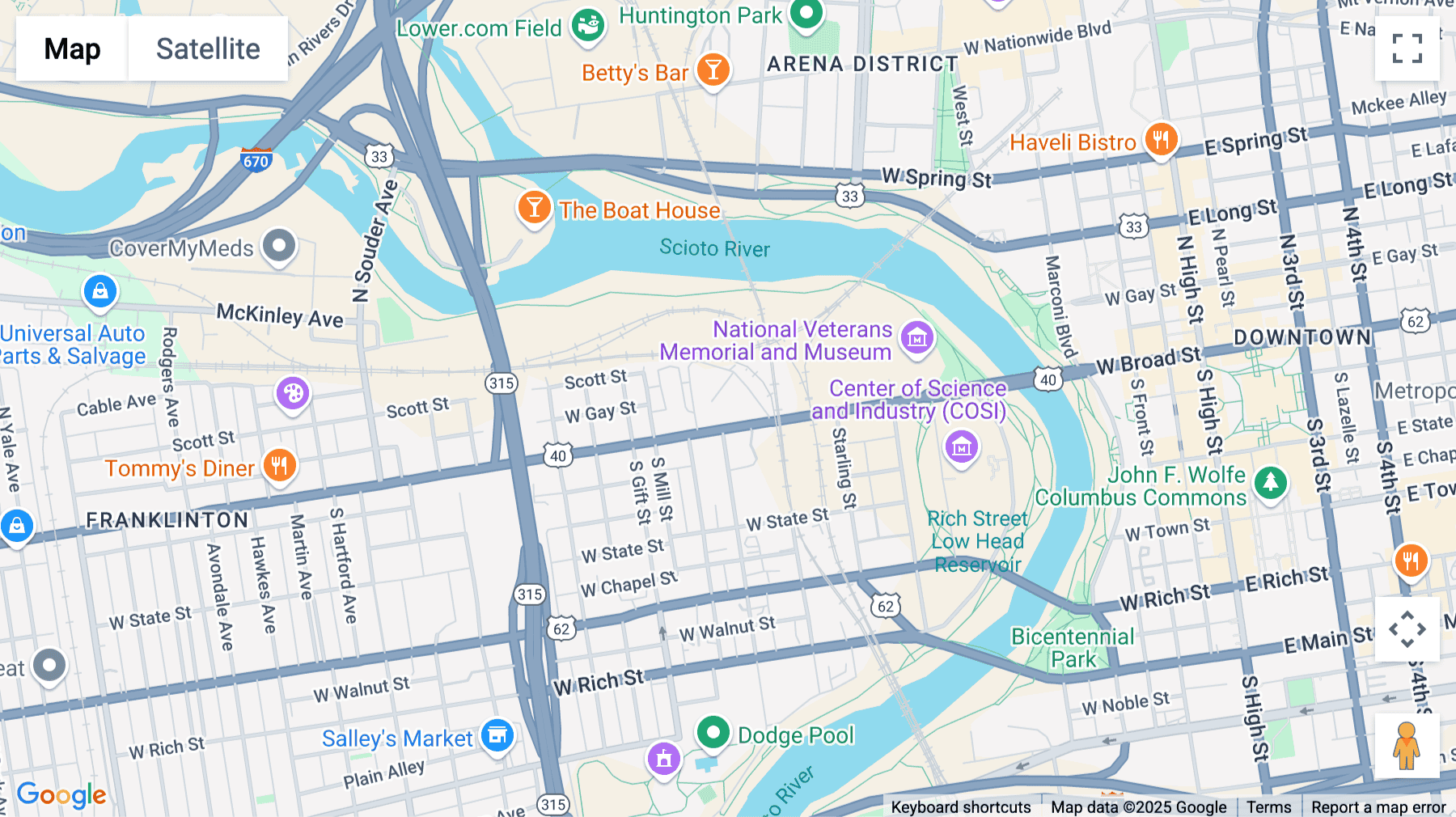 Click for interative map of 470 W Broad Street, Columbus (Ohio)