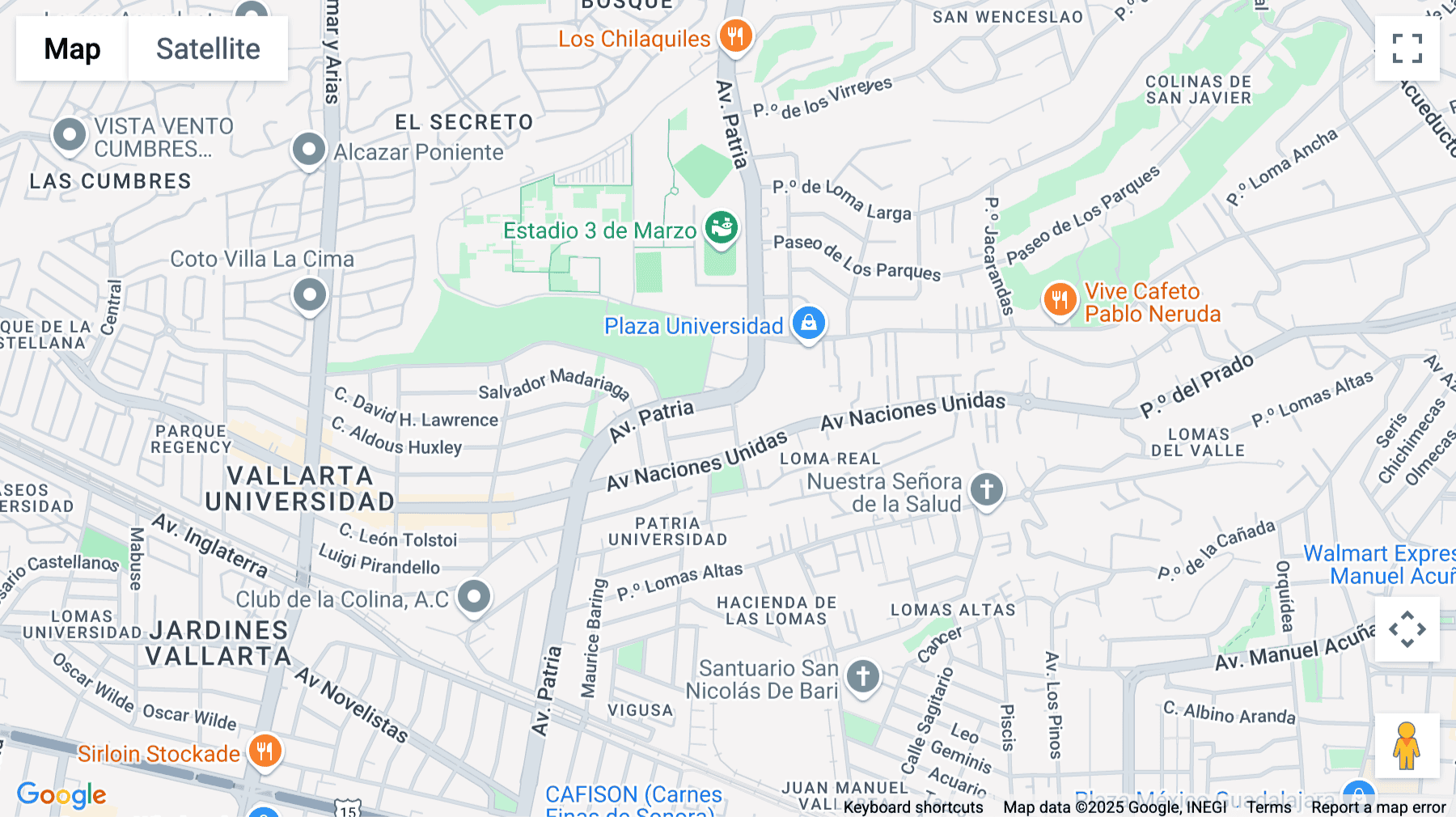 Click for interative map of Avenue Patria 888 Jardines Universidad, Zapopan