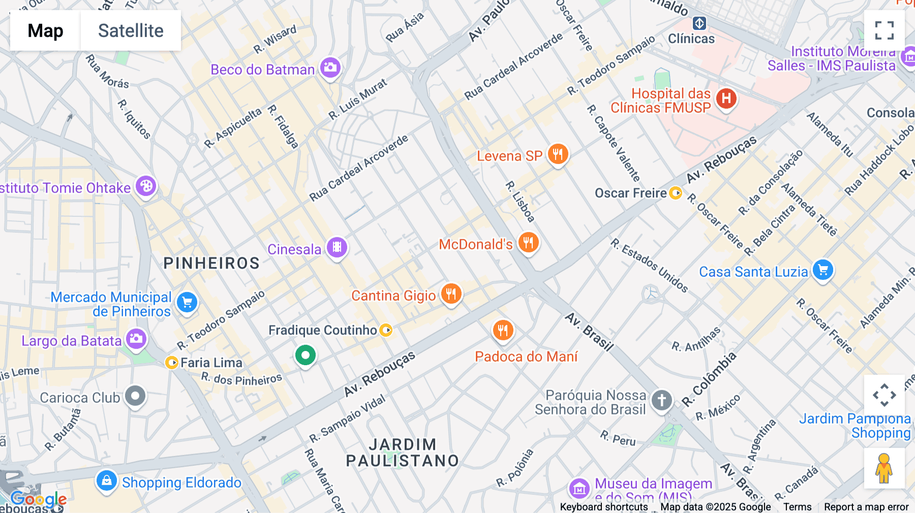 Click for interative map of Rua Cônego Eugênio Leite 623, Sao Paulo