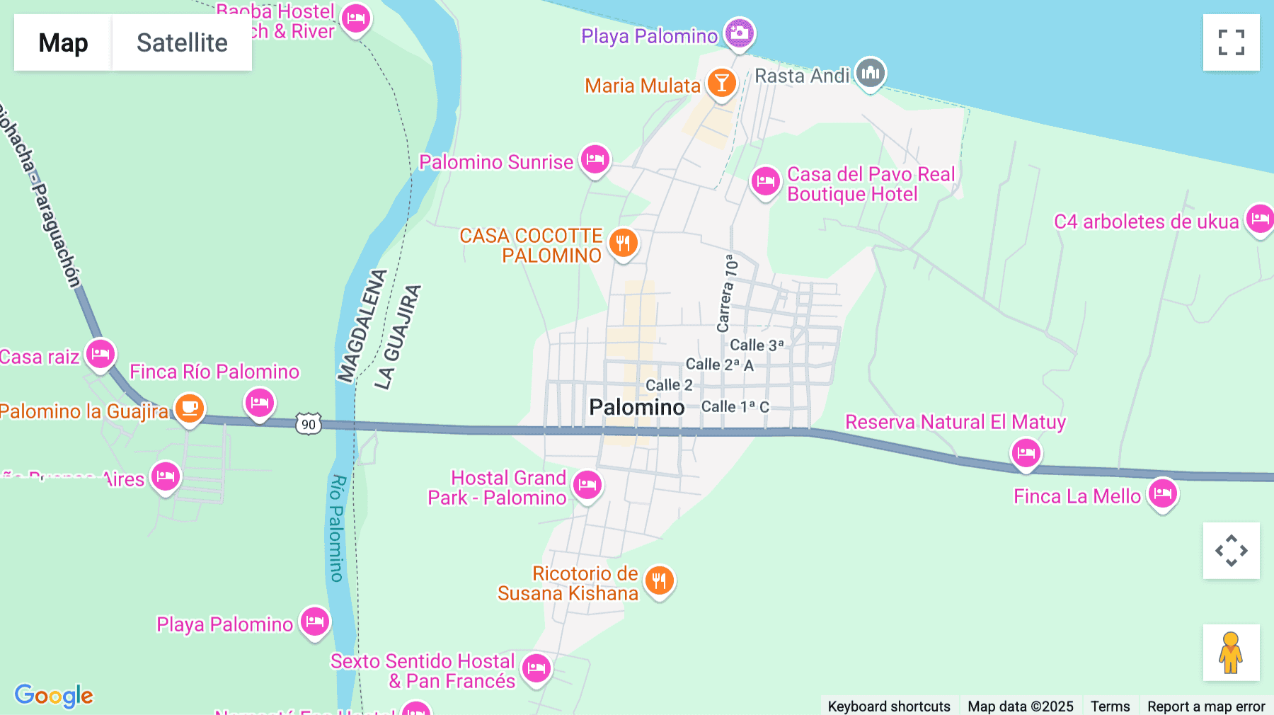 Click for interative map of CRA 6, 2A-19, Palomino, Dibulla, La Guajira, Palomino