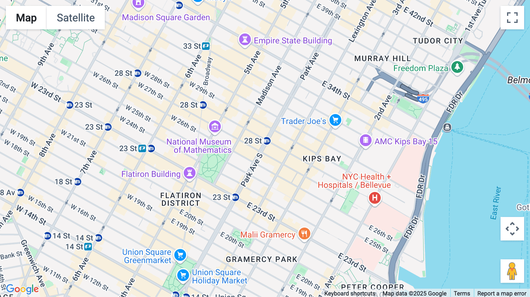 Click for interative map of 387 Park Avenue South, Manhattan, New York City