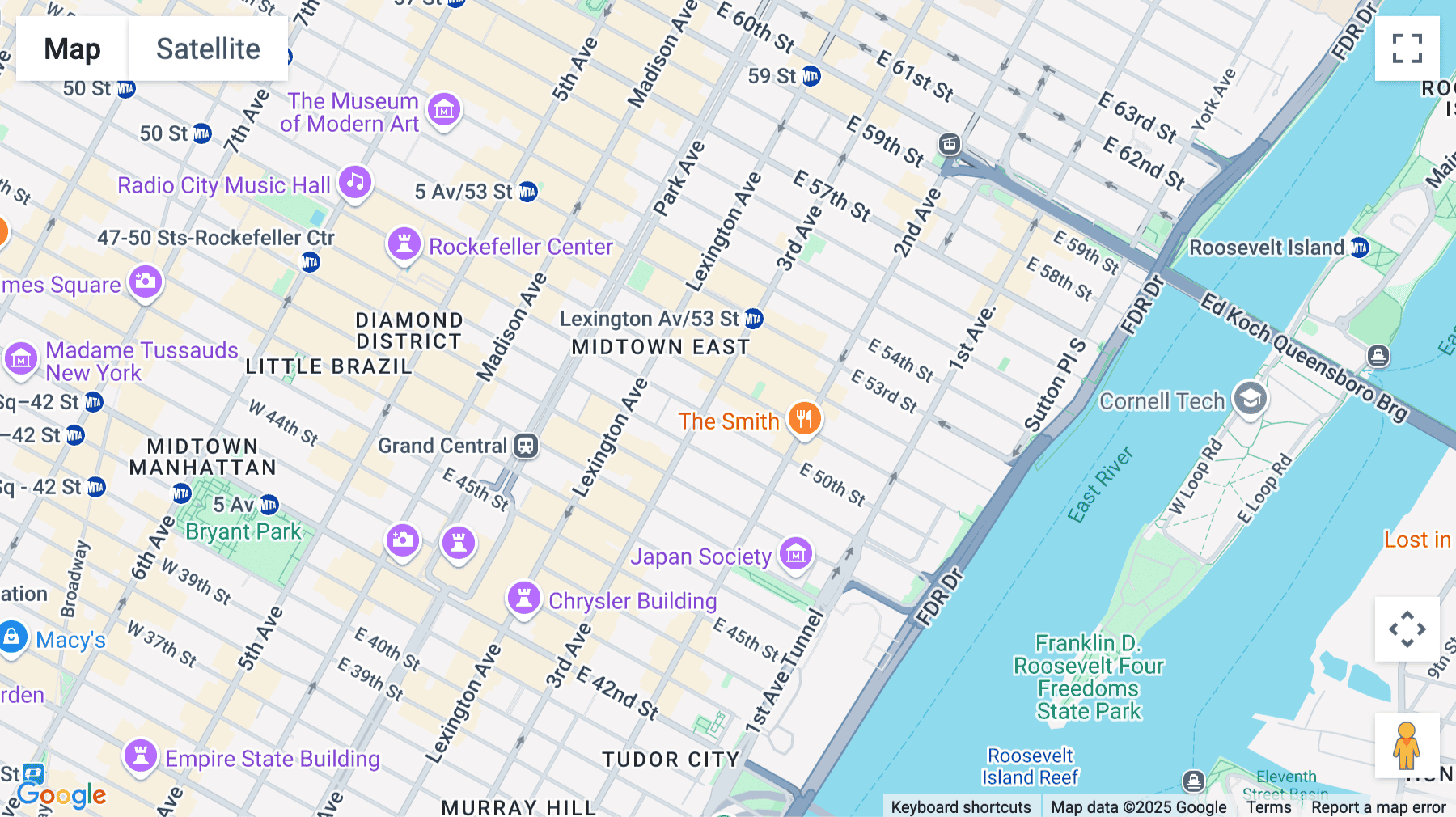Click for interative map of 825, 3rd Avenue, Manhattan, New York City