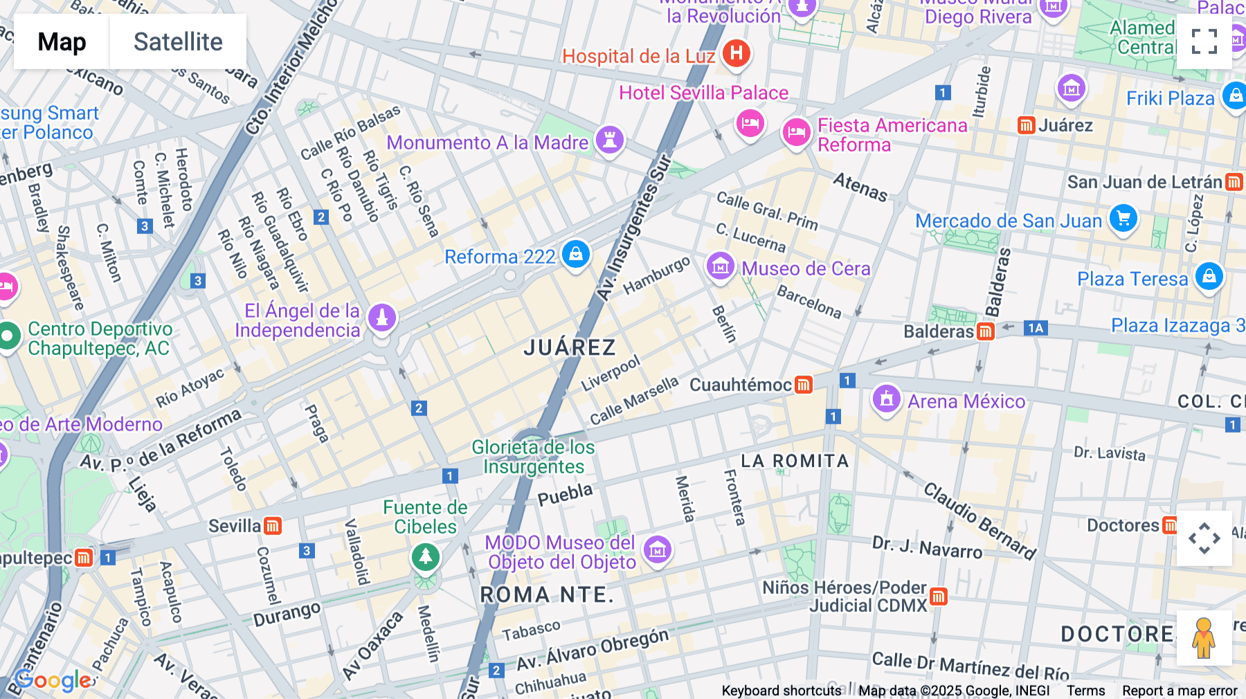 Click for interative map of Nápoles 47, col. Juárez, del. Cuauhtemoc, Mexico City