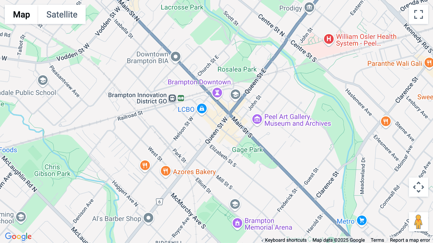 Click for interative map of 10, George Street North, Brampton