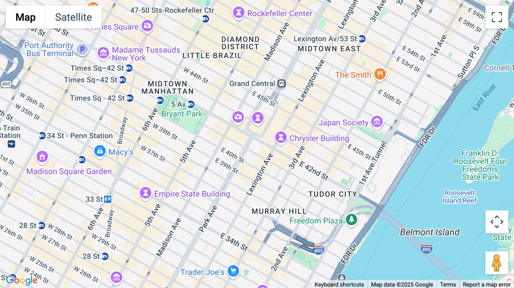 Click for interative map of 125 Park Avenue, 25th Floor, New York City