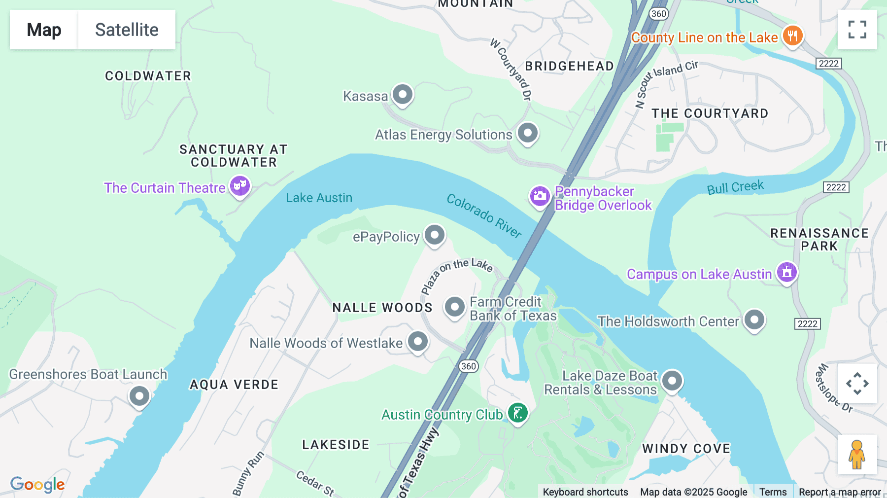 Click for interative map of 5000 Plaza on the Lake Drive, Austin