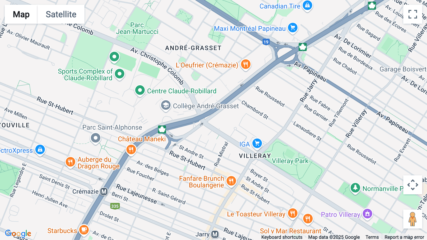 Click for interative map of 1100 Boulevard Crémazie Est, 8th Floor, Montreal