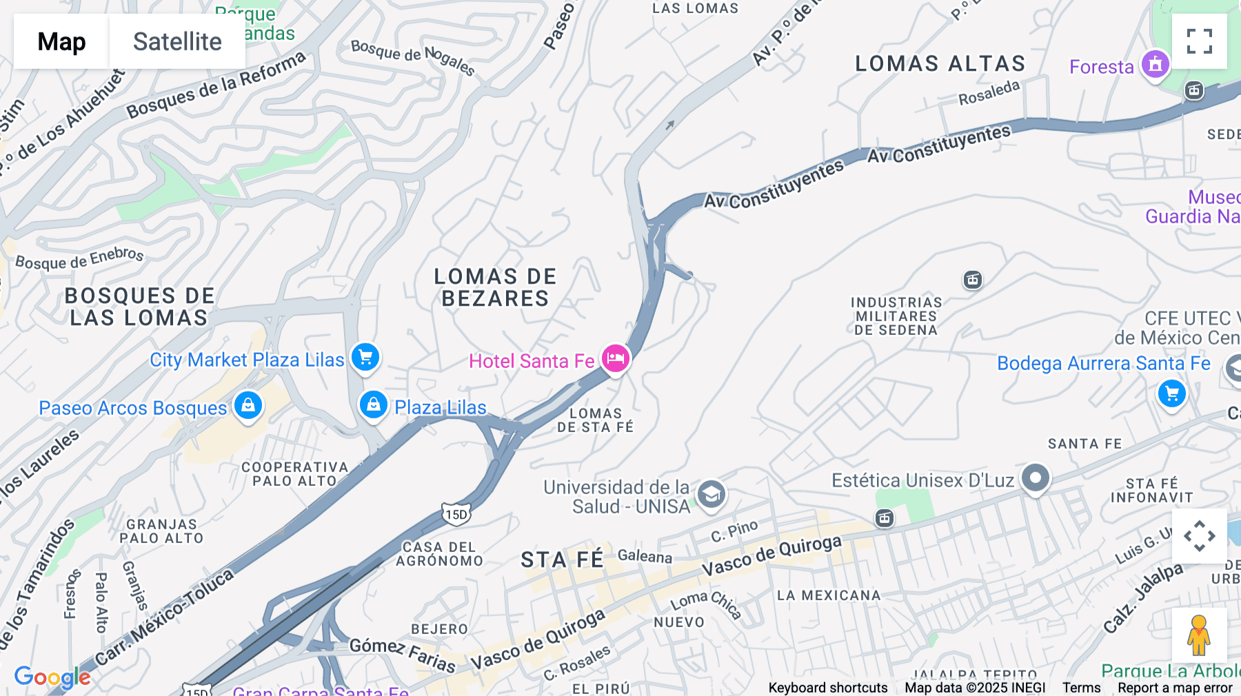 Click for interative map of 2430, Carretera México-Toluca, Lomas de Bezares, Mexico City
