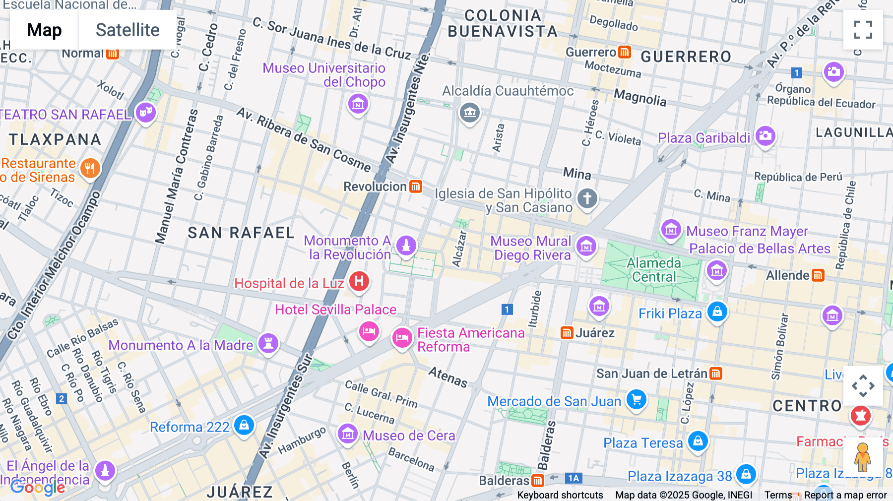 Click for interative map of 9, Avenida de la República, Tabacalera, Mexico City
