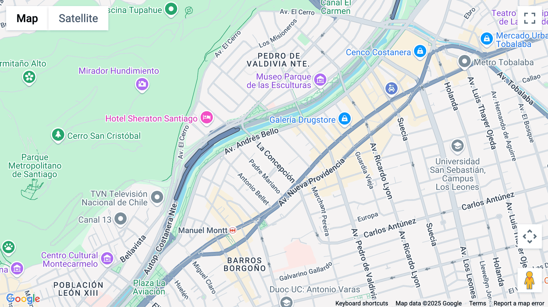 Click for interative map of La Concepción 191, piso 6, Santiago