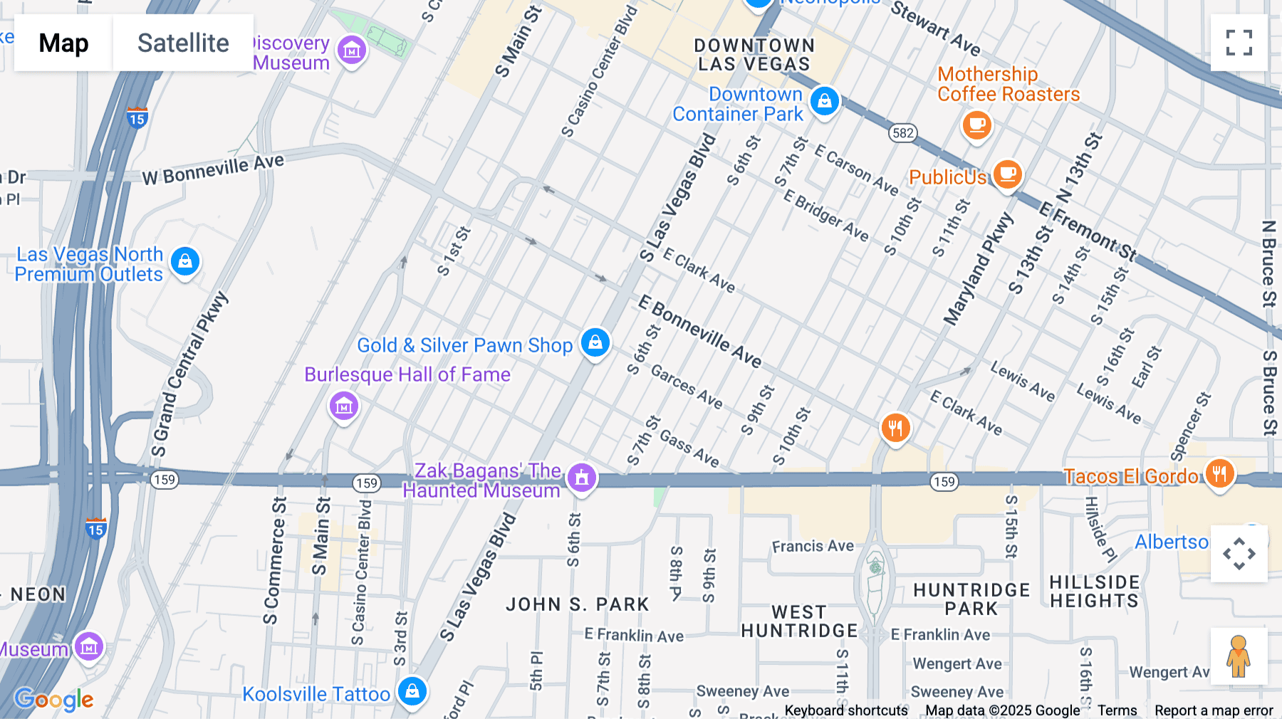 Click for interative map of 625 South 6th Street, Downtown Las Vegas, Las Vegas