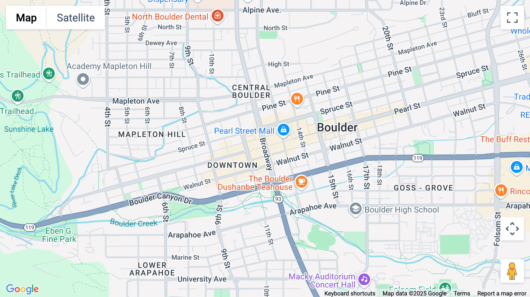 Click for interative map of 1200 Pearl St, 2nd, 3rd, 4th & 5th Floor, Boulder
