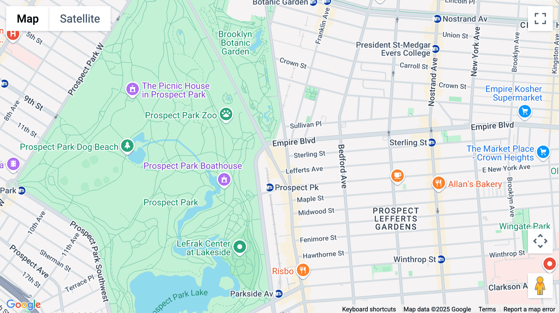 Click for interative map of 495, Flatbush Avenue, Prospect Lefferts Gardens, New York City