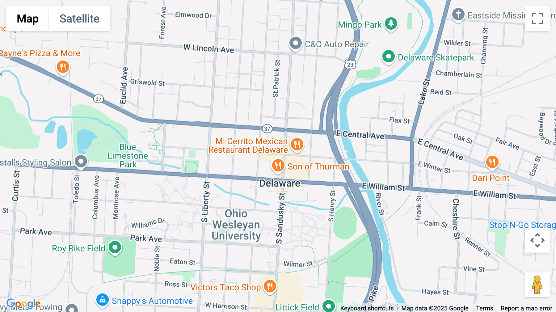 Click for interative map of 1 W Winter St, Suite 200, Delaware (OH)