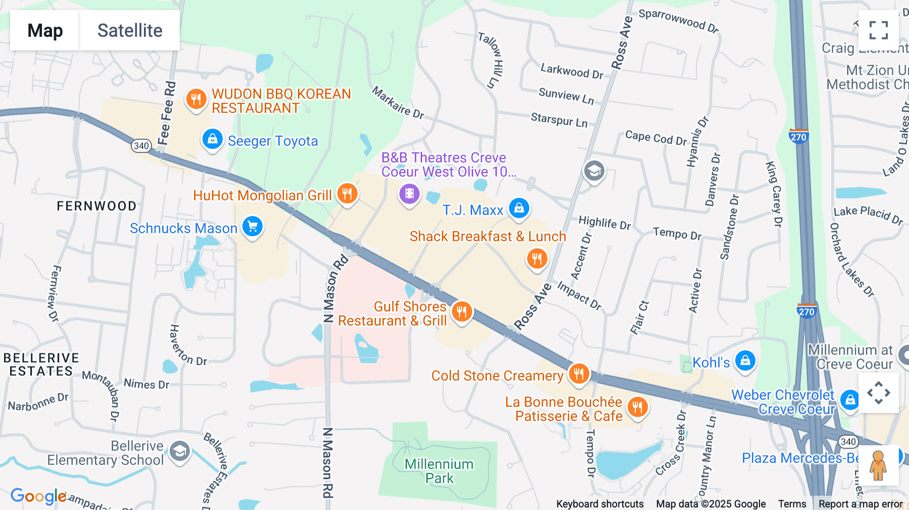 Click for interative map of 12645 Olive Blvd, 2nd Floor, Creve Coeur (MO)