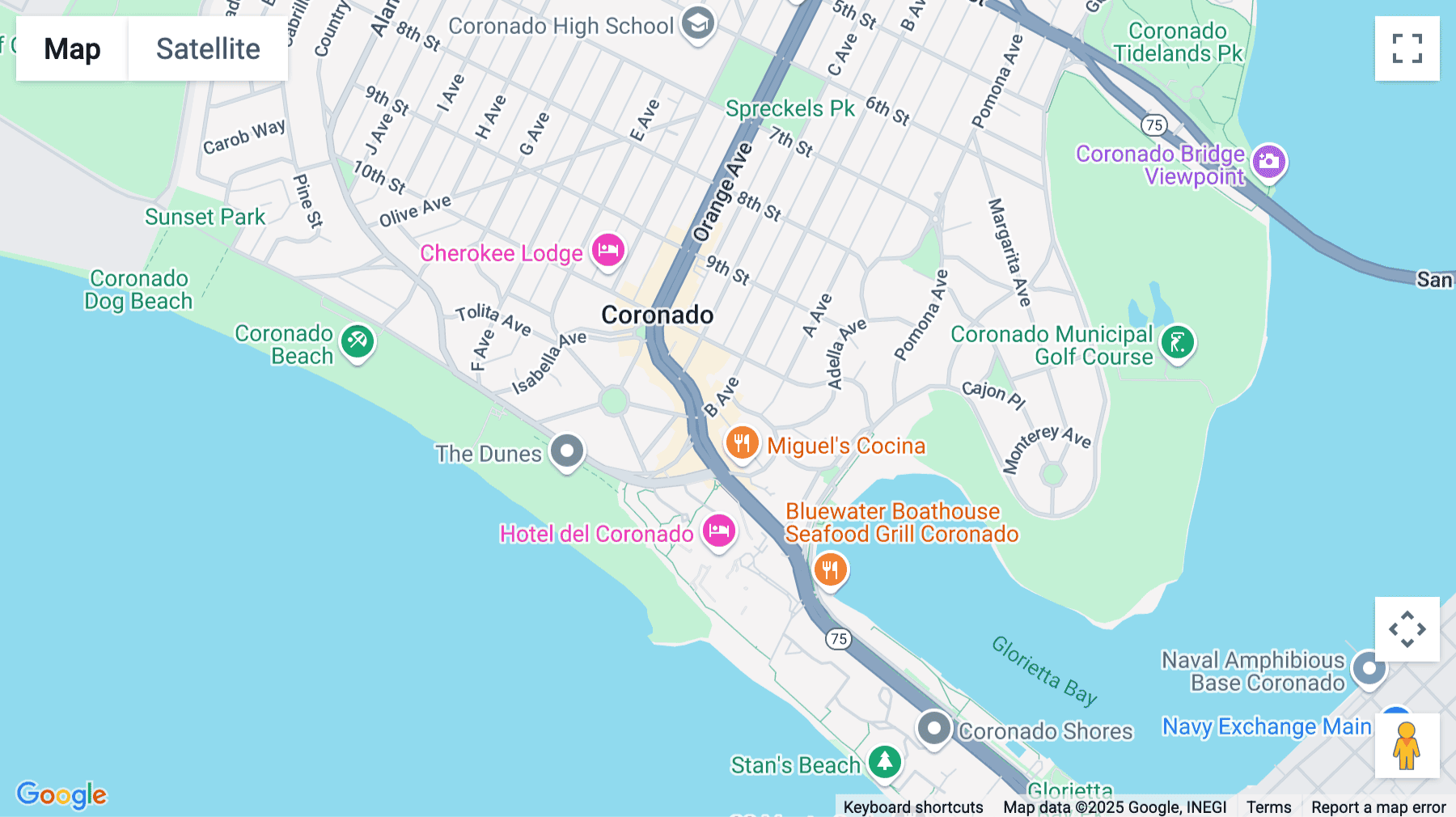 Click for interative map of 1033 B Avenue, 2nd and 3rd Floor, Coronado
