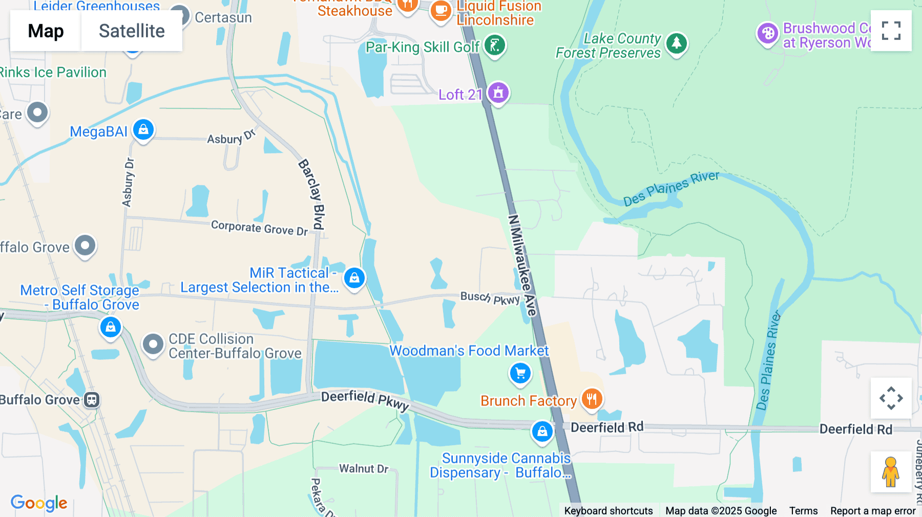 Click for interative map of 1450 Busch Parkway, Buffalo Grove