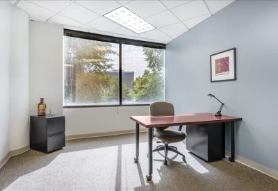 Private office space with wooden desk and natural light, Clairemont Avenue Business Centre, Decatur, Atlanta