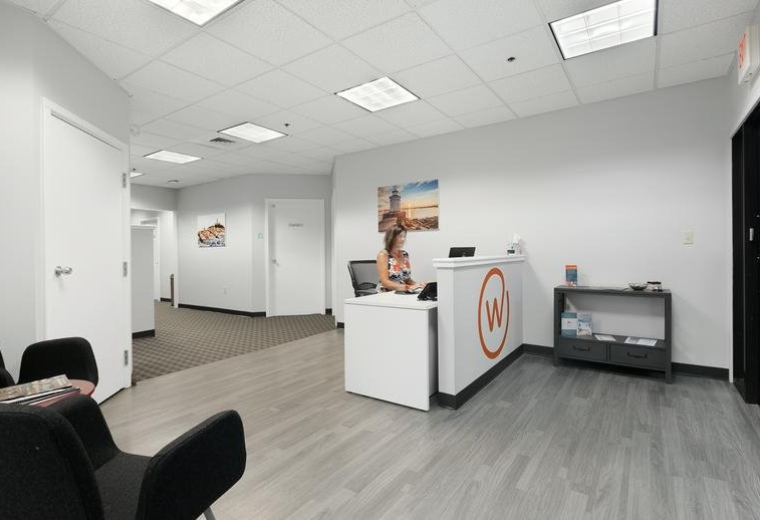 Exterior view of the brick building at 350 Lincoln Street, Suite 2400.