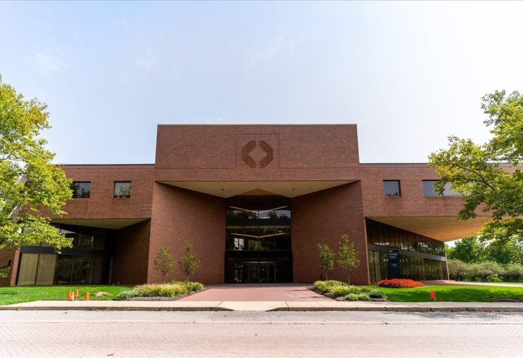 Exterior view of the brick facade at 103 Carnegie Center.