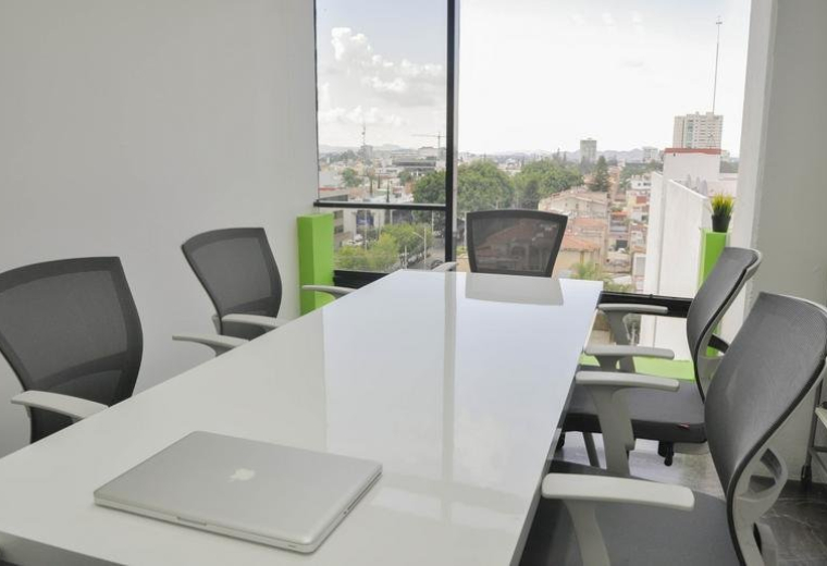 Exterior view of the modern office building.