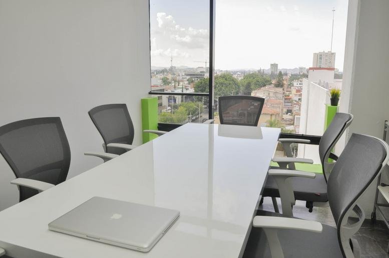 Exterior view of the modern office building.