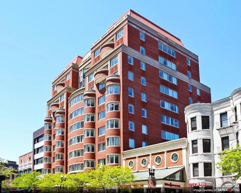 Exterior view of the red brick and glass building at 855 Boylston Street, Suite 1000.