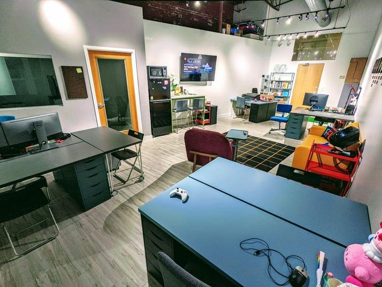 Wide view of the creative workspace at 326 East Hennepin Avenue, Suite 206, Minneapolis, Minnesota.