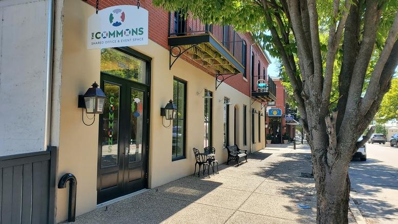 Exterior view of the storefront and entrance at 3324 Rue Royale Street, St Charles, Missouri.