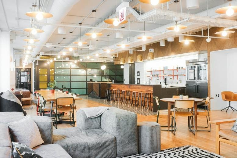 Spacious communal lounge and kitchen area at 125 South Clark Street, The National.